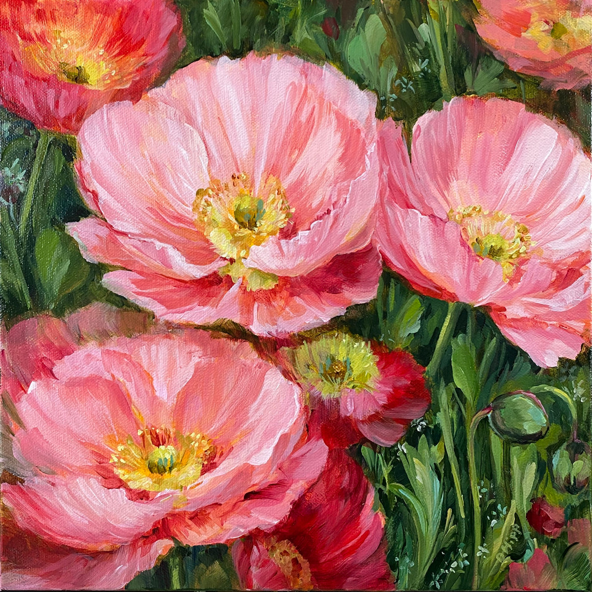 The Canvas Garden Studio acrylic floral paintings