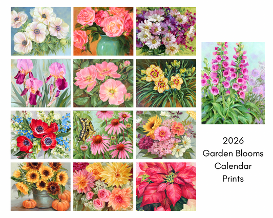 Garden Blooms 2026 Wall Calendar – Framable Acrylic Artwork Collection