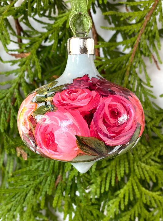 Poinsettia Christmas Ornament - Sweet Pinks