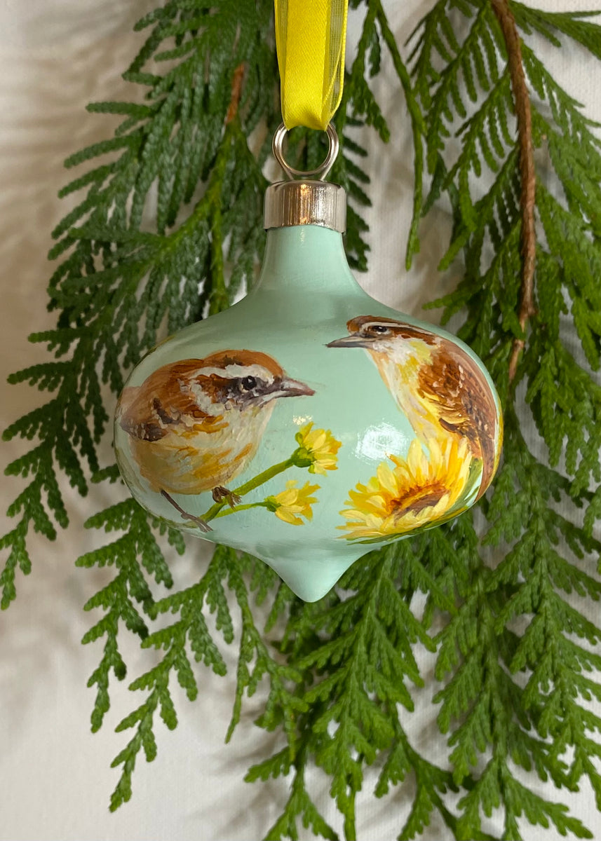 Carolina Wrens 3 Ornament 2023 The Canvas Garden Studio
