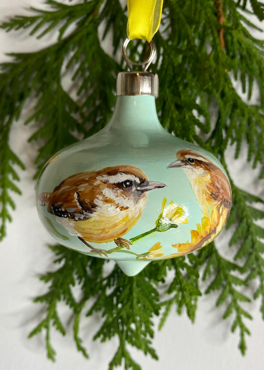 Carolina Wrens 2 Ornament 2023 The Canvas Garden Studio