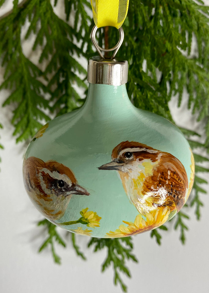 Carolina Wrens 3 Ornament 2023 The Canvas Garden Studio