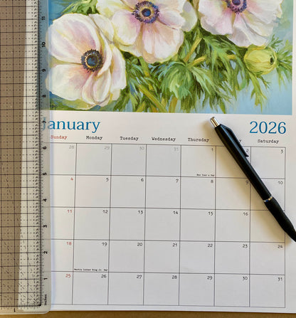 Garden Blooms 2026 Wall Calendar – Framable Acrylic Artwork Collection