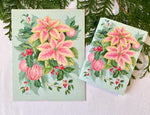Poinsettia Christmas Cards - Set of 6 with Envelopes