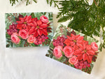 Poinsettia Christmas Cards - Set of 6 with Envelopes
