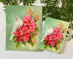 Poinsettia Christmas Cards - Set of 6 with Envelopes