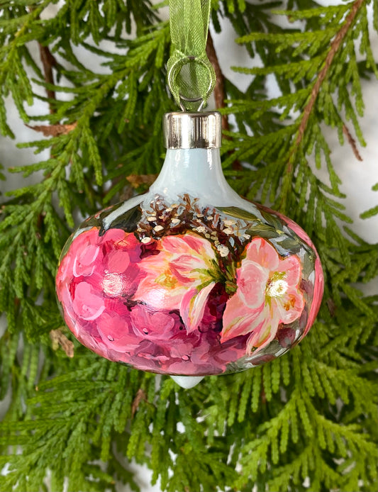Poinsettia Christmas Ornament - Sweet Pinks