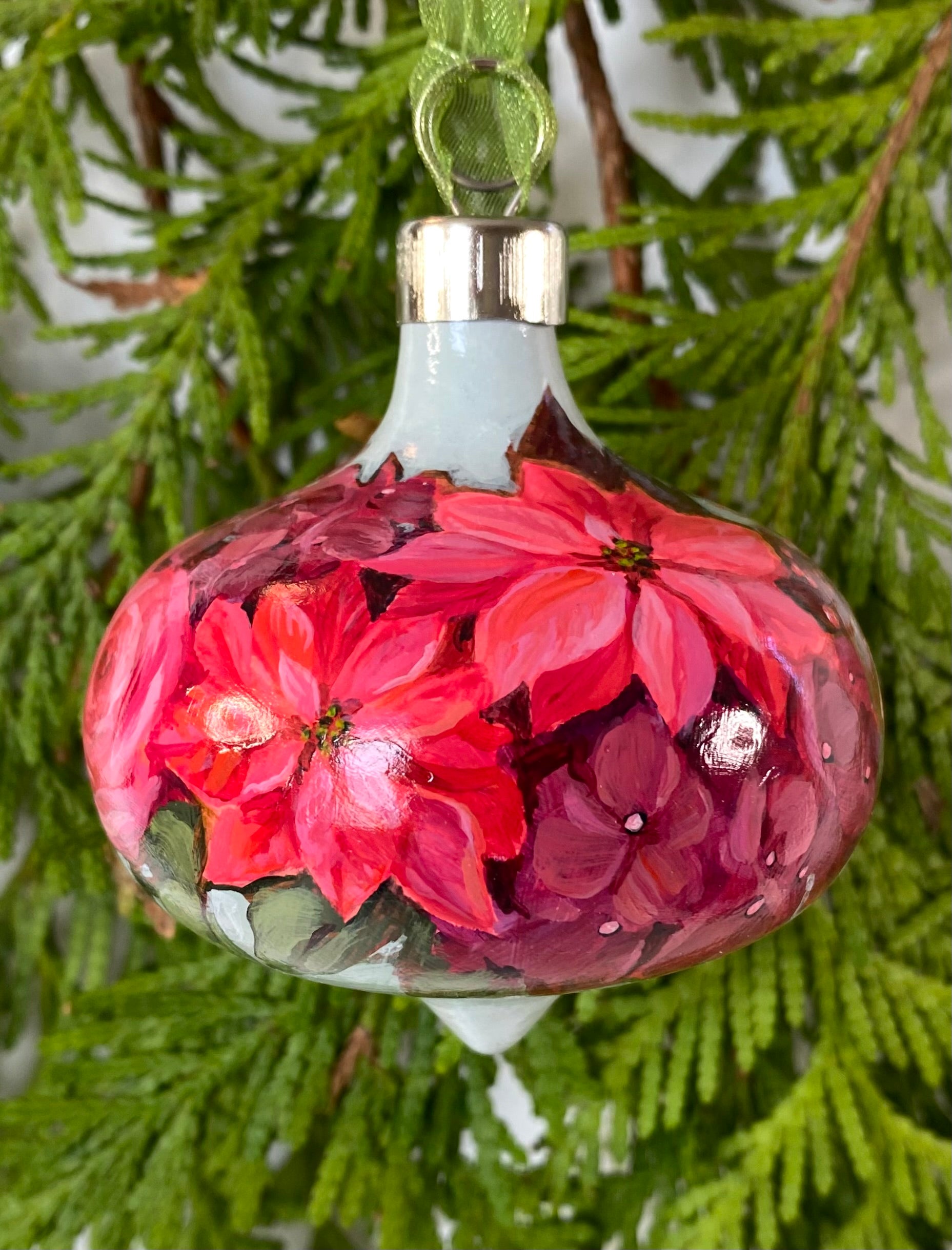 Poinsettia Christmas Ornament - Sweet Pinks
