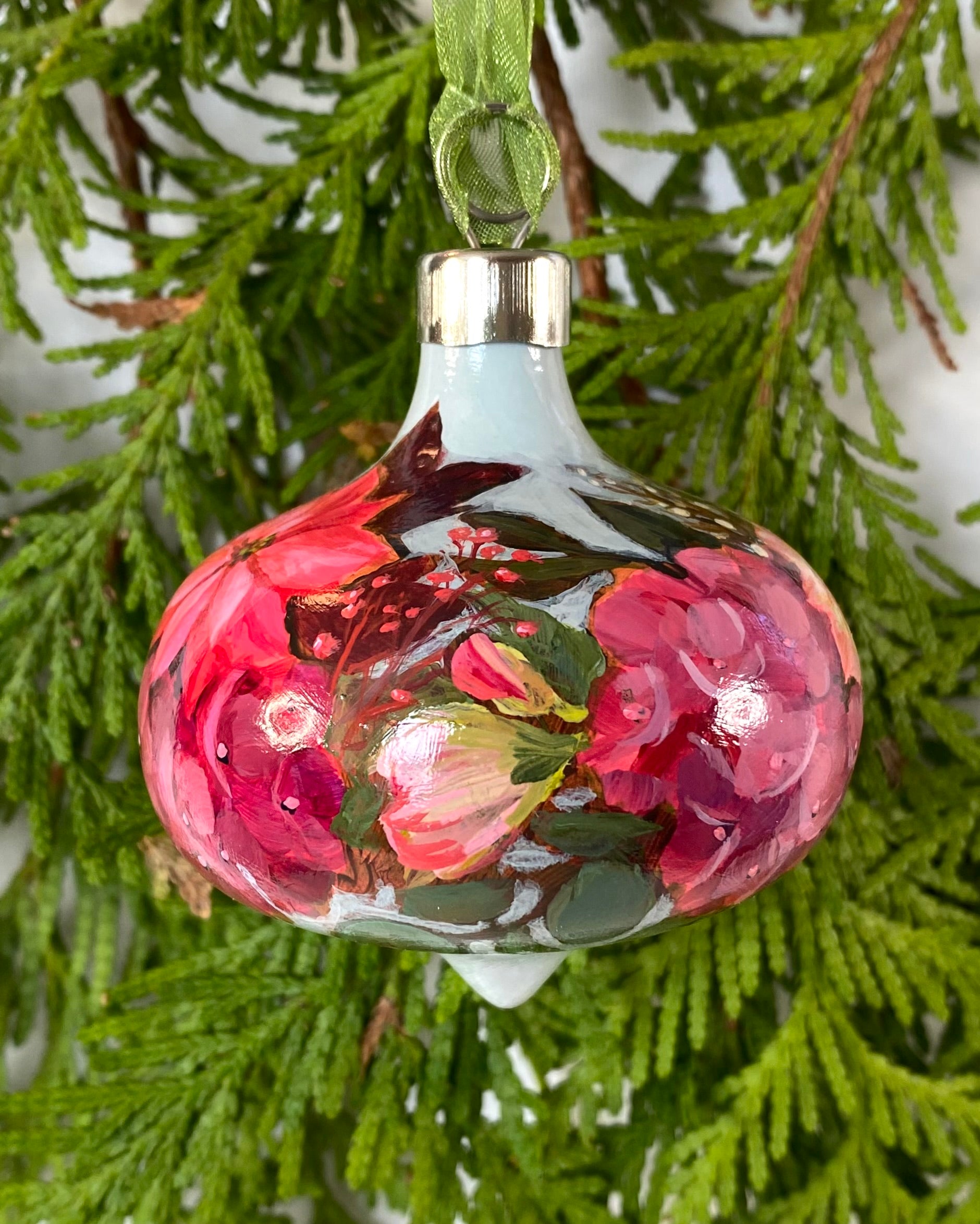 Poinsettia Christmas Ornament - Sweet Pinks