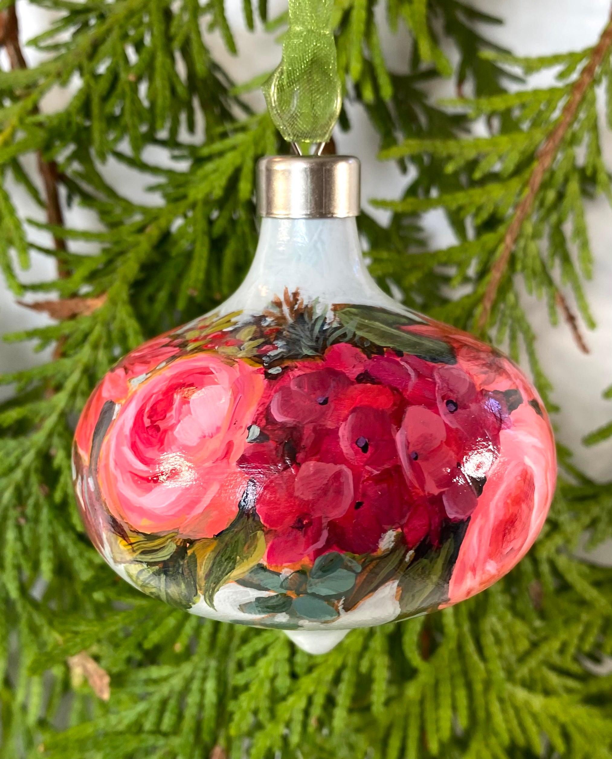Poinsettia Christmas Ornament - Holiday Floral