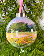 Farmhouse Flower Fields Christmas Ornament