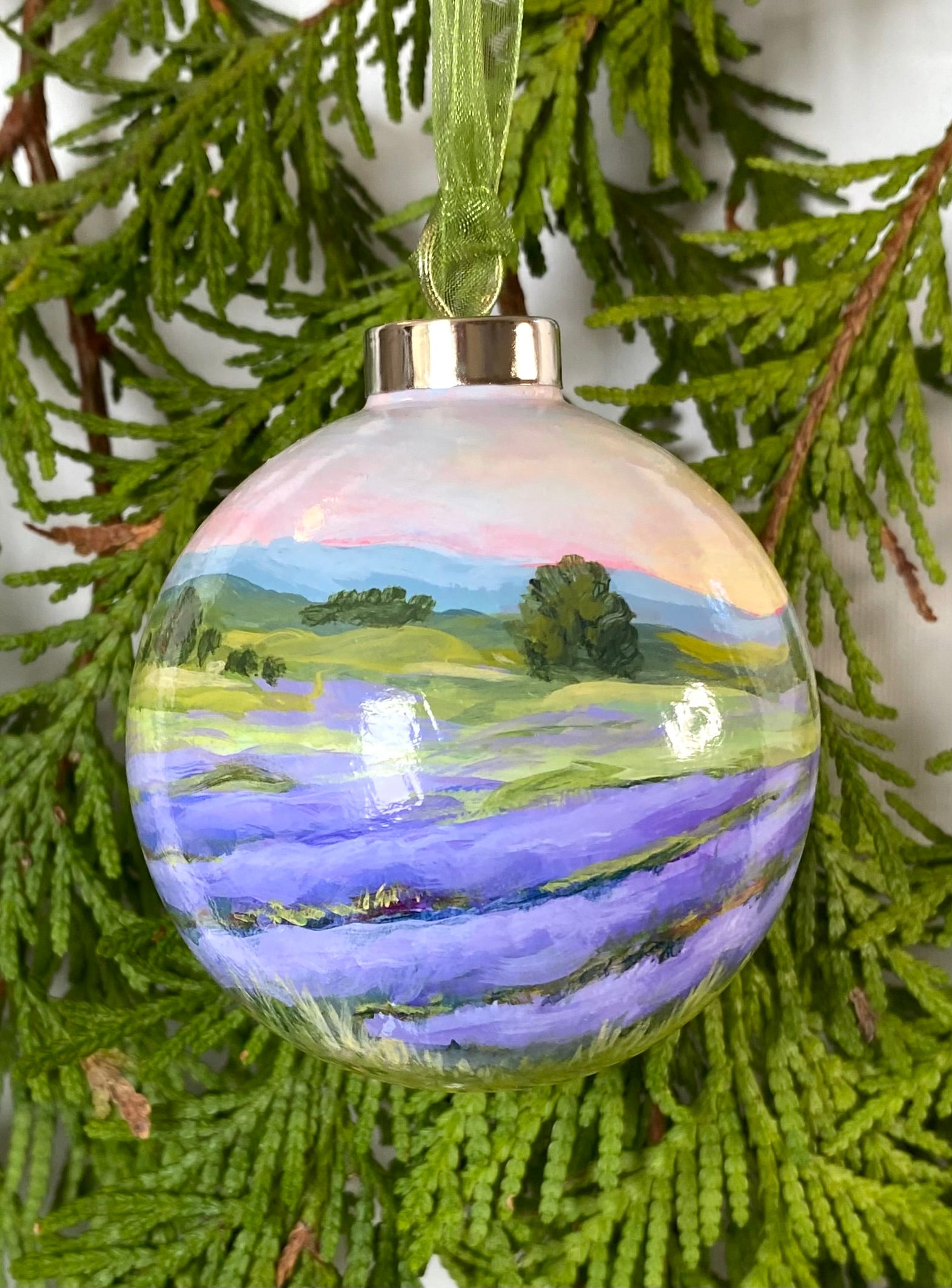 Lavender Fields Christmas Ornament