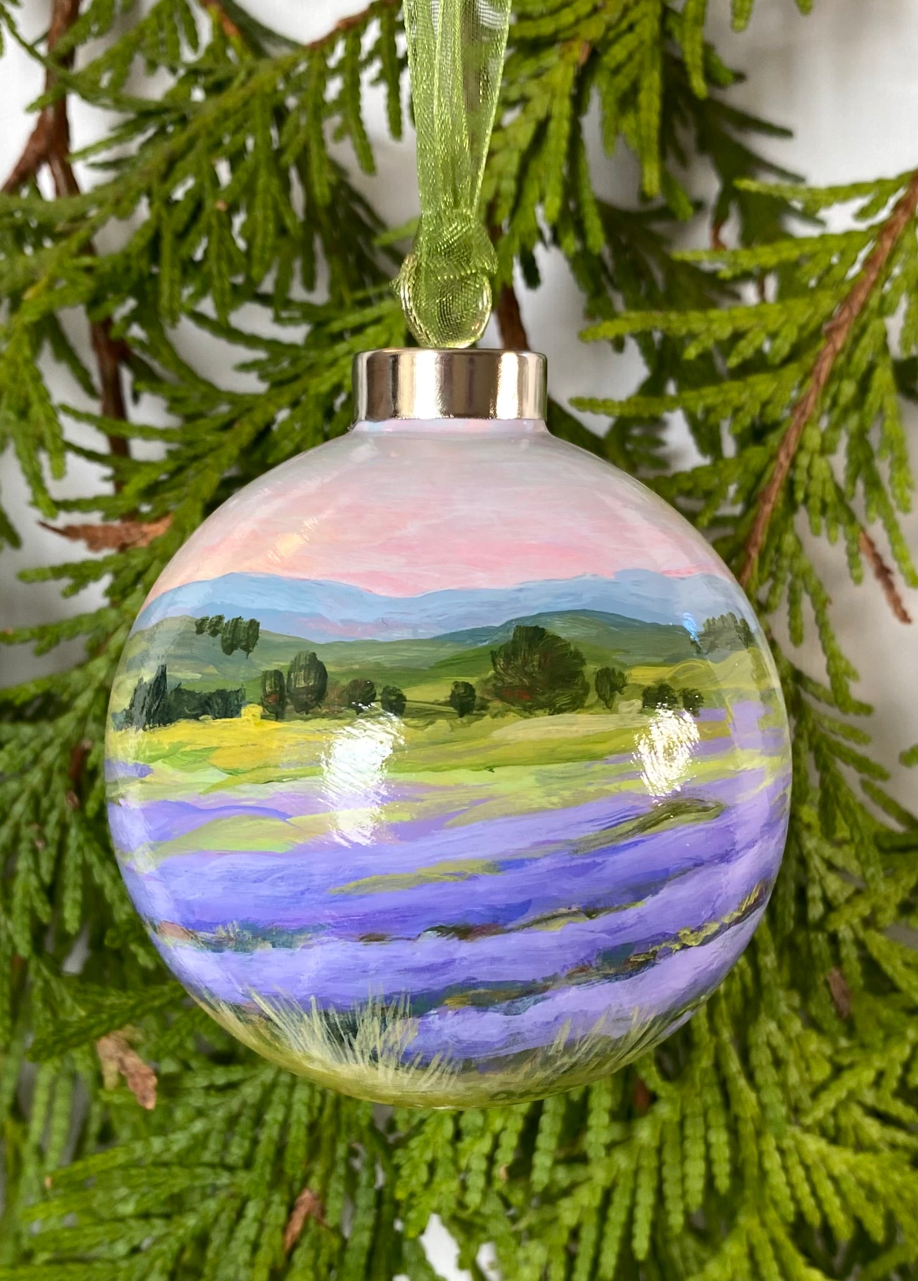 Lavender Fields Christmas Ornament