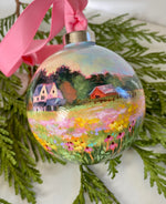 Farmhouse Flower Fields Christmas Ornament