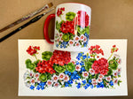 Patriotic Floral Ceramic Mug